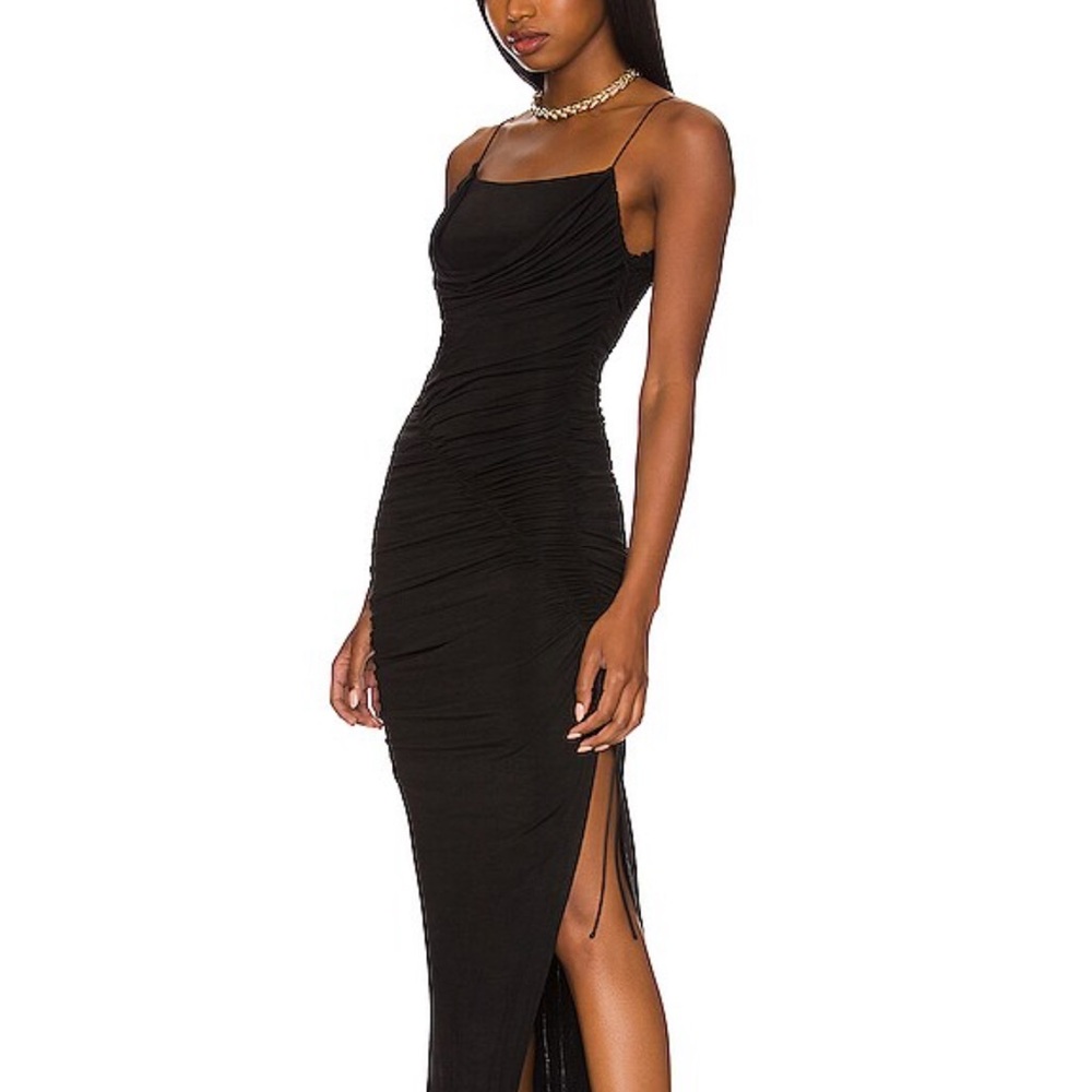 Elegant Black Ruched Dress